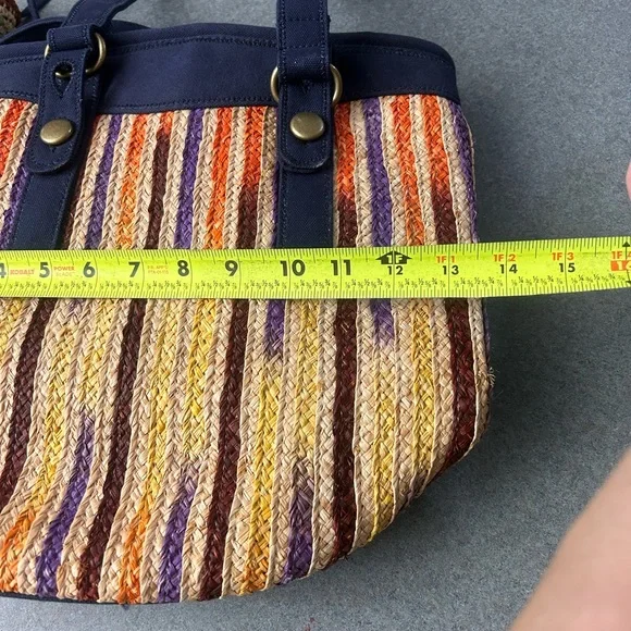 Lucky Brand canvas and straw bucket bag - Picture 6 of 12